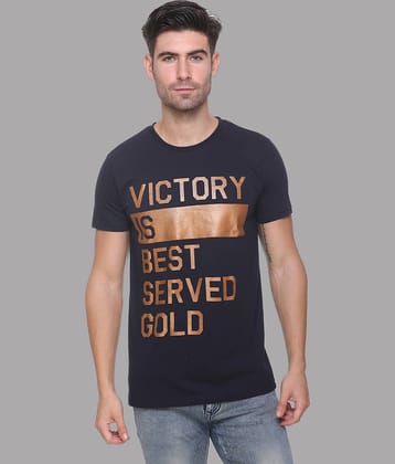 RF RAVES - Blue Cotton Blend Regular Fit Men's T-Shirt ( Pack of 1 )