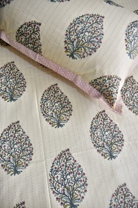 Paisley Buta Bedsheet: Jaipur Hand Block, Soft Cotton, Shop Online - Super King 108x108 inches
