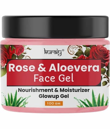 KURAIY Rose & Aloe Vera Nourishment And Moisturizer Glow Up Face Gel for All Skin Types 100g