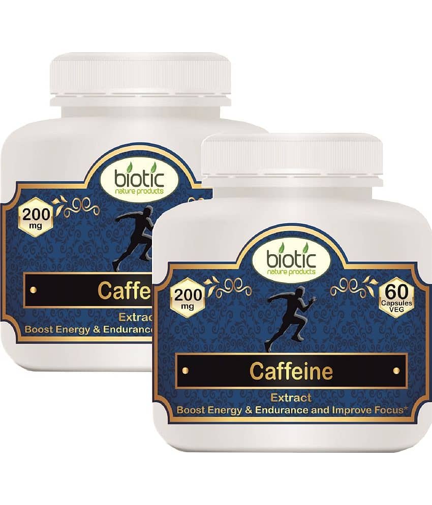 Biotic Natural Caffeine Extract Capsules - 200mg Capsule 120 no.s Pack of 2