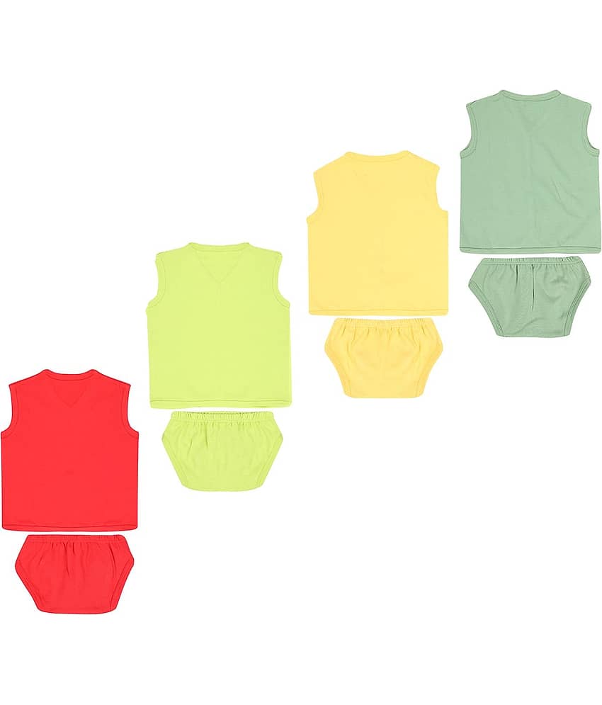 Dongli Pack of 4 Unisex for Baby 100% Cotton ( Multi )