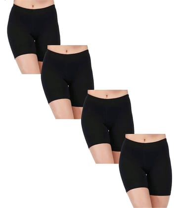 VEE SAA Pack of 4 Cotton Women's Shaping Bottoms ( Black )