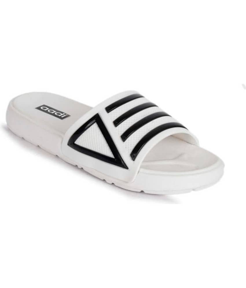 Aadi - White Men's Slide Flip Flop