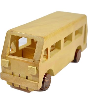 BuzyKart Decorative Wooden Bus Toy Cum Showpiece