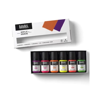 Liquitex Acrylic Gouache Fluorescent Shades Set Of 6 Pcs