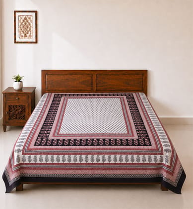 Hand Block Printed Bagh Cotton Double Bedsheet 