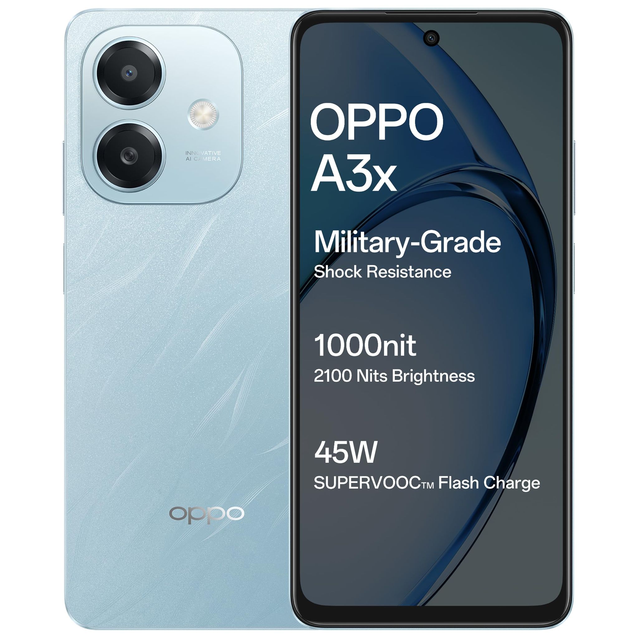 OPPO A3X 4G (Ocean Blue, 4GB RAM, 64GB Storage) with Offer