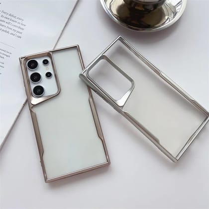 Silver Samsung Bumper Electroplated TPU Clear Case-Samsung S23 FE