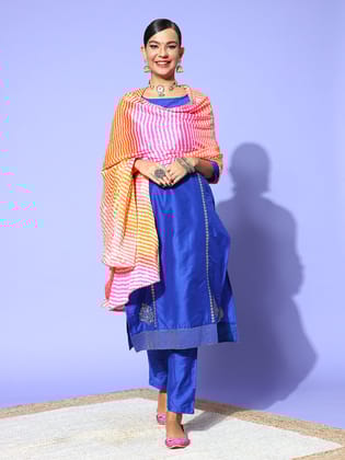 Rang Gali Light Orange Pink Bandhej Silk Dupatta