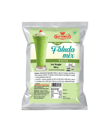 Butterfly Ready Faluda Mix (Pista Pouch) (Weight - 90g) by Butterfly Dessert Mixes and Bakery Needs.