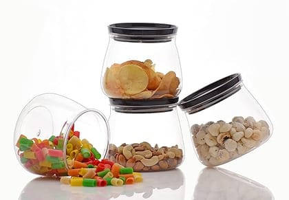 TIVORA Glass Food Storage Jars with Airtight Lids, Set of 4, 500 ML