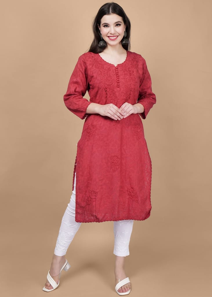 Braso Cotton Hand Embroidered Chikankari Work Kurta