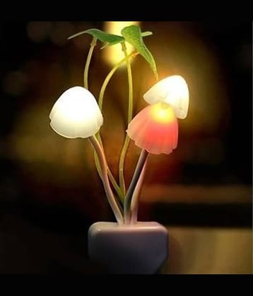 Kanha automatic on/off LED mushroom shaped romantic night light lamp (set of 1) Night Lamp Multi - Pack of 1
