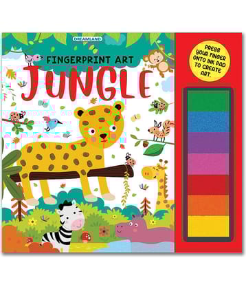 Fingerprint Art Activity Book for Children - Jungle with Thumbprint Gadget : Pick and Paint Coloring Activity Book For Kids Fingerprint Colouring Book for Kid