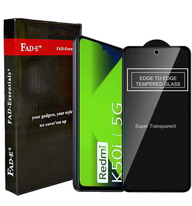 FAD-E Edge to Edge Tempered Glass for Redmi K50i (Transparent)