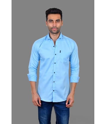 MOUDLIN - Blue Cotton Blend Slim Fit Men's Casual Shirt ( Pack of 1 )