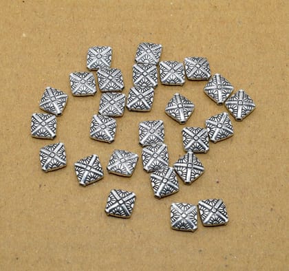 German Silver Metal Oxidize Silver Beads for Jewelry Making. , NBS-041-Per Packet of Approx 40 Pcs (50 Gram) / 12X4 MM