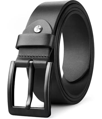 SUNSHOPPING - Black 100% Leather Men's Formal Belt ( Pack of 1 )