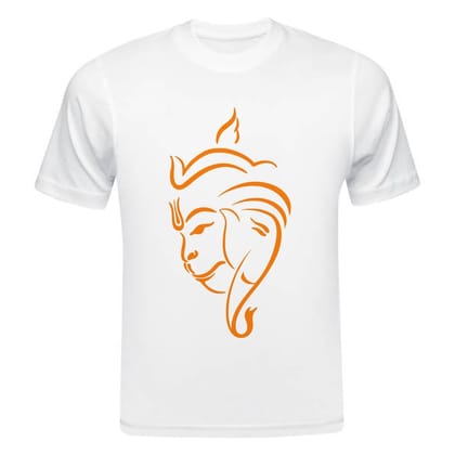 TERA MERA GIFT, Shri Hanuman Jayanti Graphic T-Shirt, White Polyster, Religious Festival Design AA14