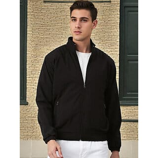 PrintCultr Mens Black Full Sleeve Solid Windcheater  Stylish, Comfortable & Casual Outerwear