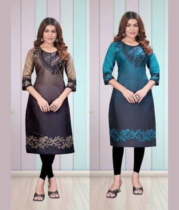 Hetsa Women Rayon Printed A-line Kurti ( Multicolor )