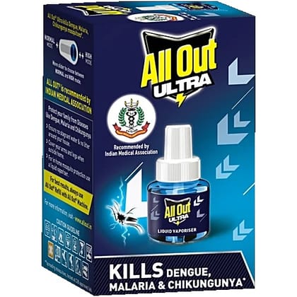 All Out Ultra Liquid Vaporiser - Kills Dengue, Malaria, & Chikungunya, 45 ml
