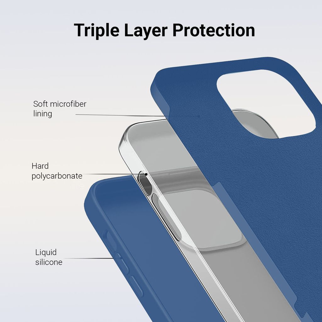 LIRAMARK Liquid Silicone Soft Back Cover Case for Apple iPhone 13 Mini (6.1 Inch)