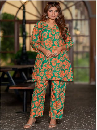 PIRRA DESIGNS Women Floral Printed Regular Top with Trousers