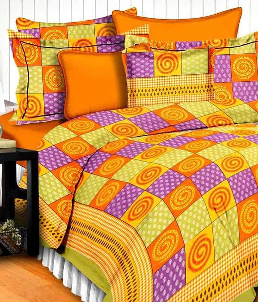 Uniqchoice Cotton Double Bedsheet ( Multi )