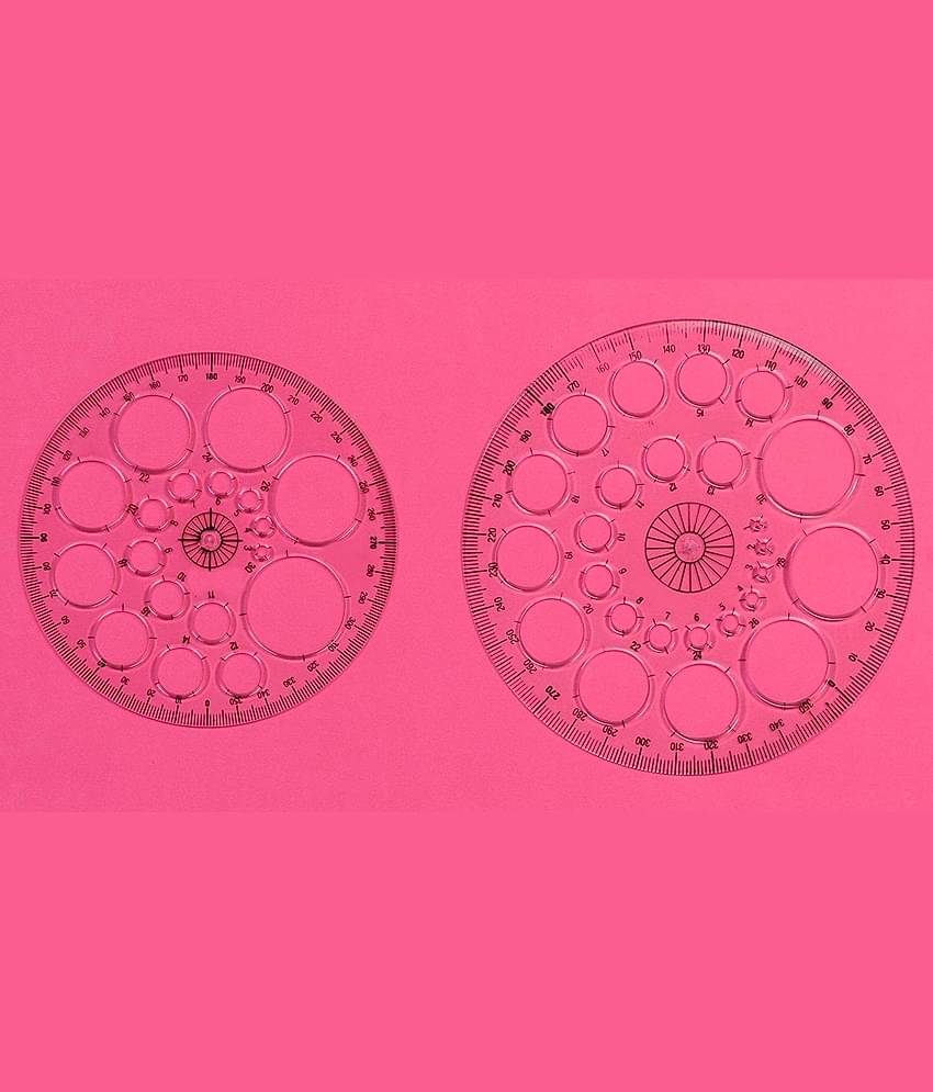 Vardhman Pro Circle Protractor Set, Pack of 2 pcs with 25 & 18 Circle Drafting Engineering, Architecture Rulers