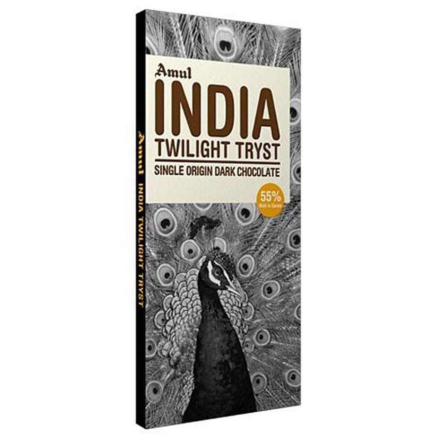 Amul India Twilight Tryst Single Origin Dark Chocolate Bars, 125 gm