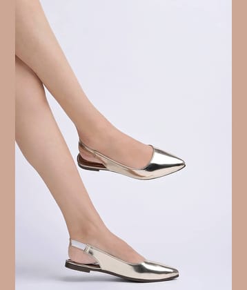 Shoetopia Gold Women's Casual Ballerinas