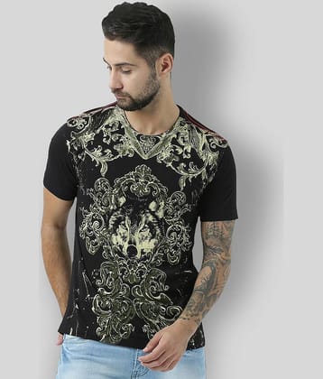 Huetrap Pack of 1 Cotton Regular Fit Men's T-Shirt ( Black )