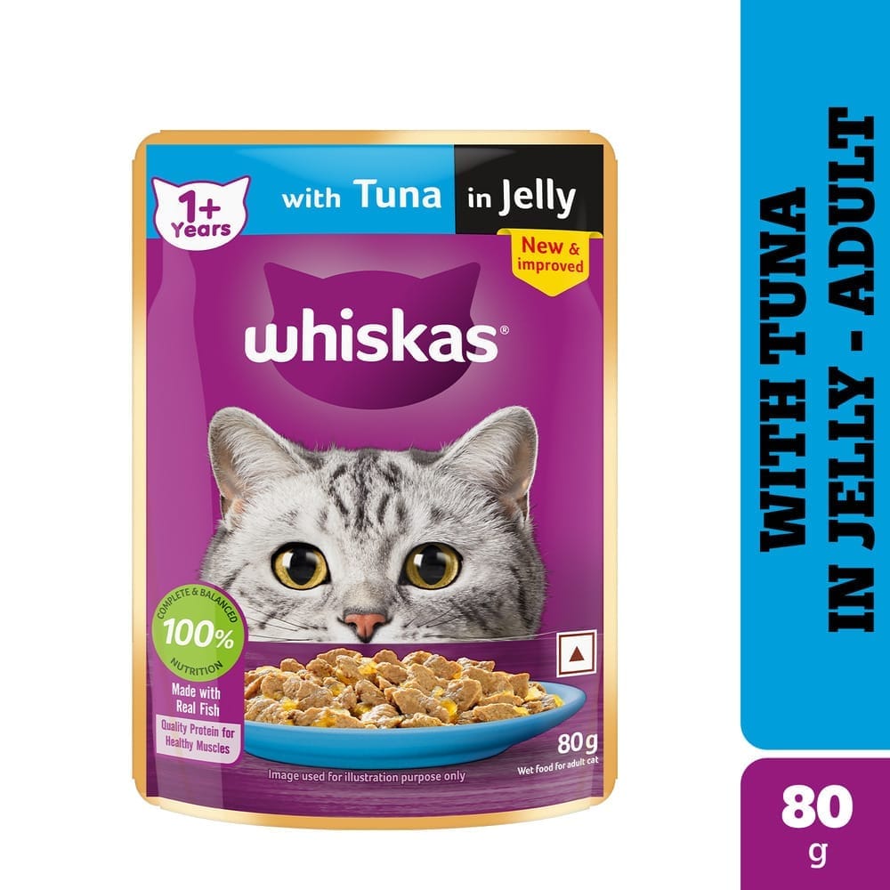 Whiskas Tuna in Jelly Adult (1+ Years) Wet Cat Food 80g
