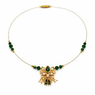 Invisible Chain 1 Layer,Gold and Green Colour,IBI-109 1 Qty