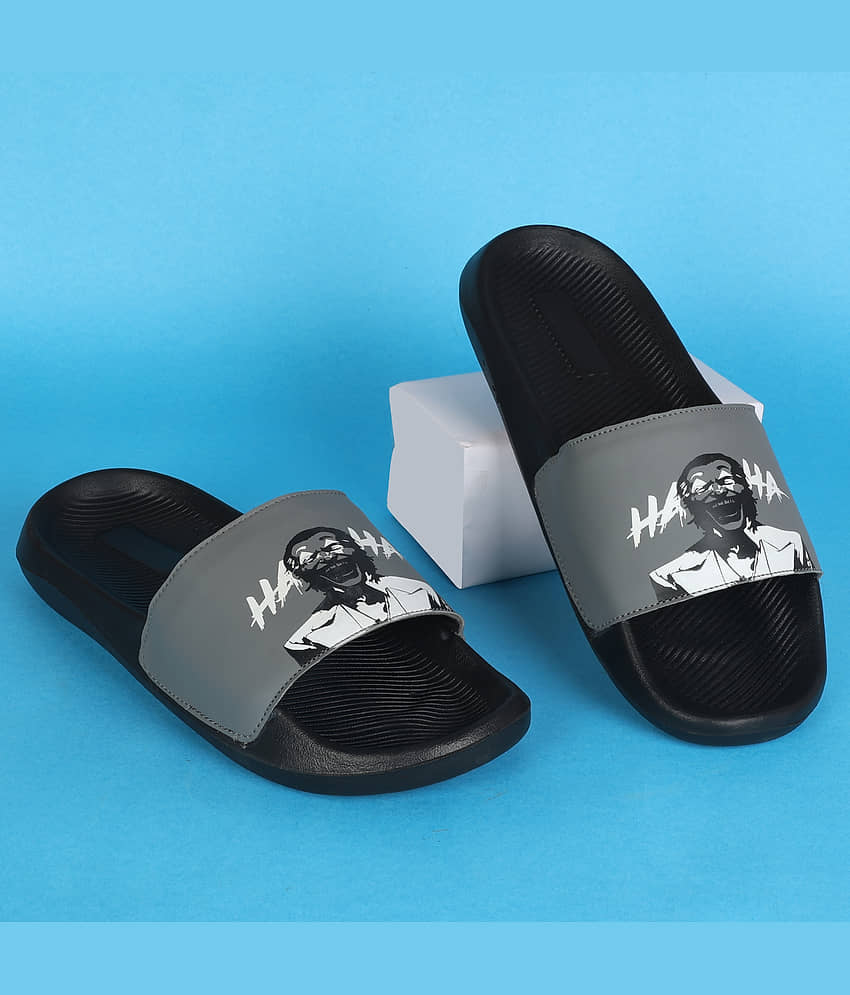PERY PAO Grey Men's Slide Flip Flop