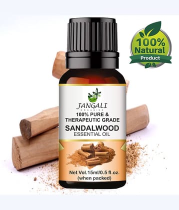 PURE Jangali ORGANICS Sandalwood Essential Oil for Skin, Diffuser, Soap Making 15ML