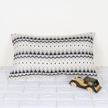 Indihomecraft Handicraft Cotton Cushion Cover - Hand Stitched Embroidery Decorative Art Boho Pillow Block Woven Pillow Cover | Rectangle Shape 14X24 Inches Cushion Cover, Set of 1