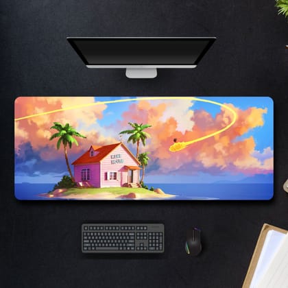 Dragon Ball Z Kame House Mouse Pad (31 X 12 Inches) - Gaming Mouse Pad | Rubber Base Desk Mat