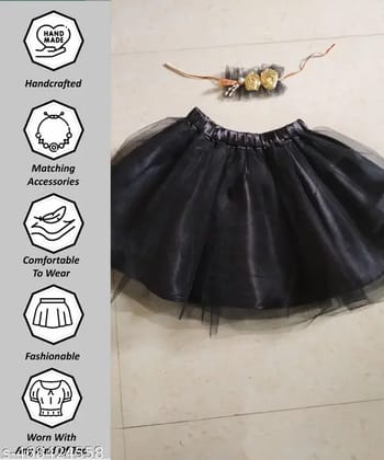 Tulle Net Ballet Skirt - Black with matching Hand accessories