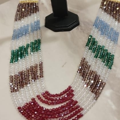 Beautiful crystal multi colour necklace sat