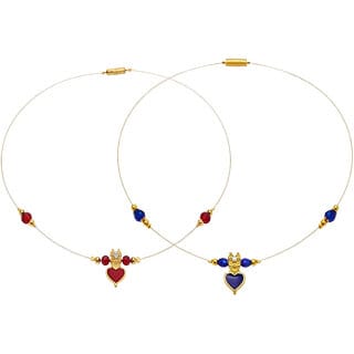 1 Layer Invisible Chain Necklace, Red Colour Combo, 2 Qty