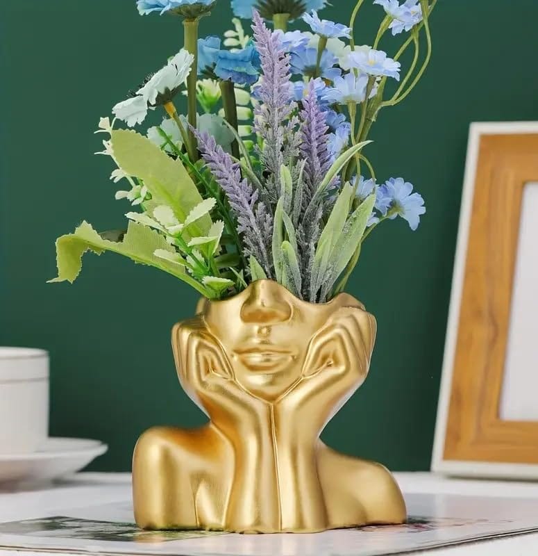 Decor, Living Room, Office, Bedroom,Centre Table,Ceramic Look Unbreakable Showpiece Flower Pot for Decorations