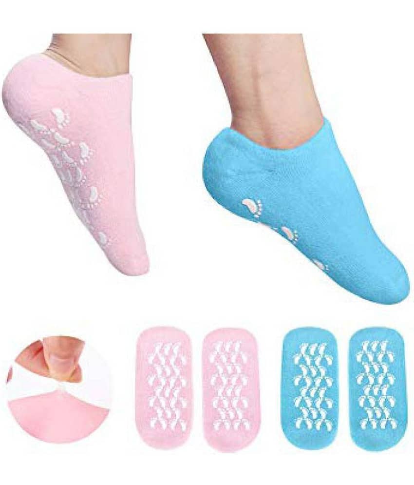 Gel Pad heel socks Free Size(Blue Color)