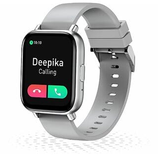 GIONEE Ufit 6 Bluetooth Calling Metallic Frame Smartwatch (Grey Strap, Free Size)_426clone.