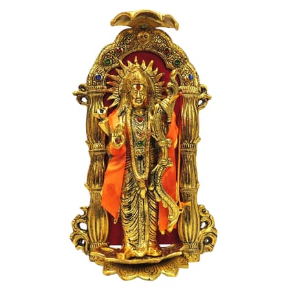 Aluminium Ram Ji Showpiece Statue - 13 Inch Religious Home Decor (ASMAS481 G)