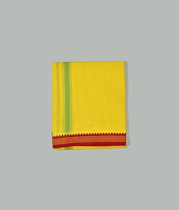Shyam Handloom Cotton Blend Mens Dhoti Yellow ( Pack of 1 ) - None