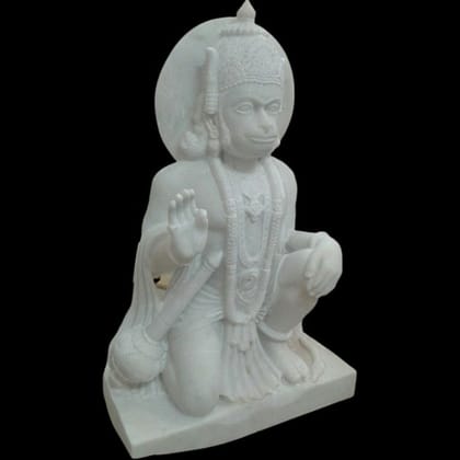 White Marble Hanuman Statue, For Worship, Size: 36x15inch White Marble Hanuman Statue, For Worship, Size: 36x15inch