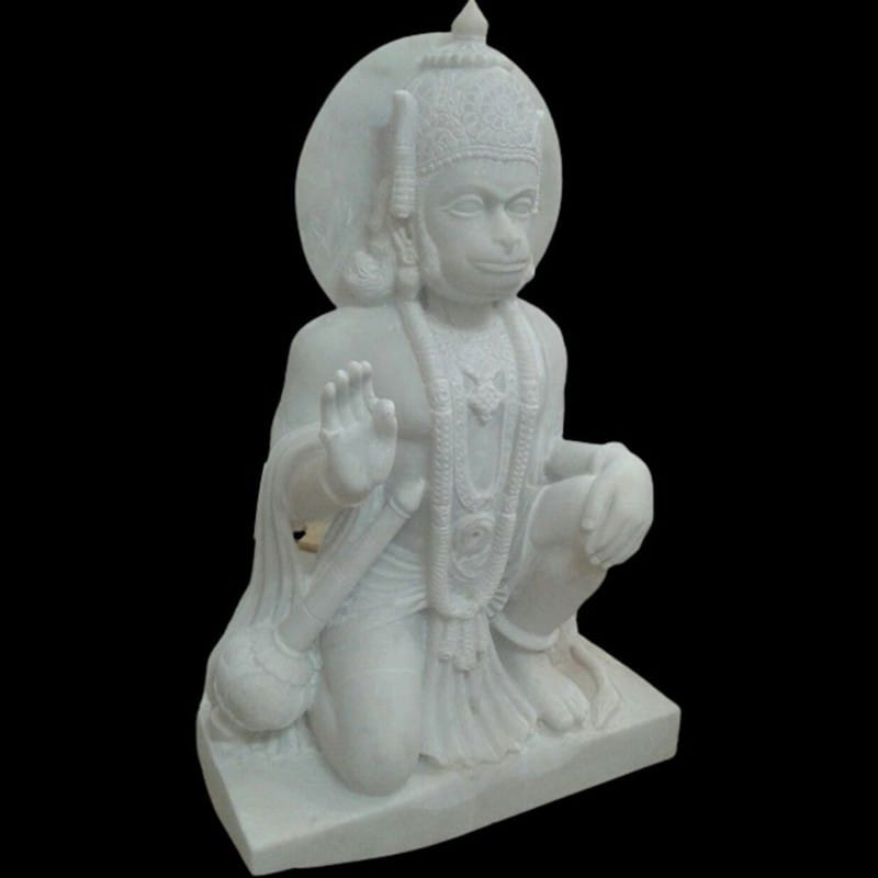 White Marble Hanuman Statue, For Worship, Size: 36x15inch