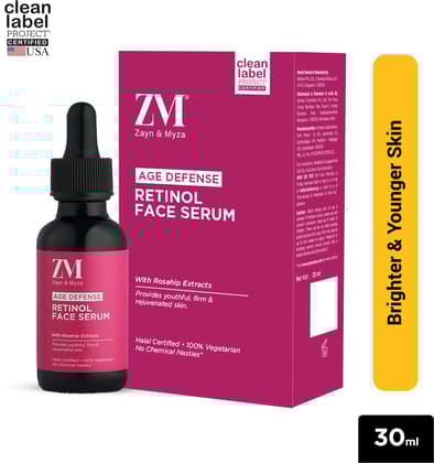 ZM Zayn & Myza Retinol Face Serum with Rosehip Extracts For Glowing Skin | Anti Aging Serum For Fine Lines and Wrinkles | Skin Plumping, Boost Collagen | For all Skin Types - 30 ml